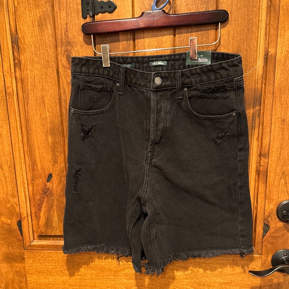 Wild Fable Charcoal Distressed Denim Shorts